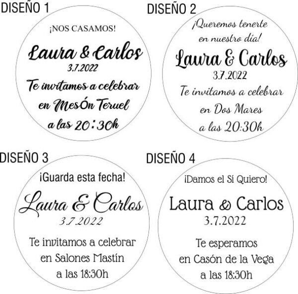 Invitaciones de madera para boda con imán - Imagen 3